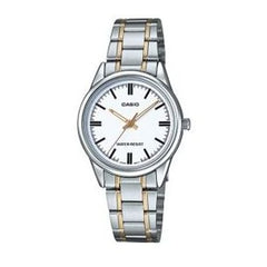 Casio Women's Watch Analog, White Dial Silver Stainless Steel Strap, LTP-V005SG-7AUD