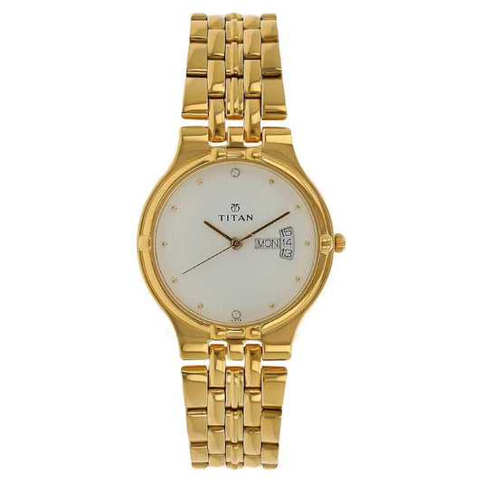 Titan, Men, Analog, Watch, White Dial, Stainless steel Strap, 1107YM07