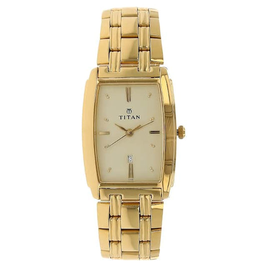 Titan, Men, Analog, Watch, Champagne Dial, Stainless steel Strap, 1163YM02