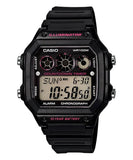 Casio Men's watch Digital, Black Dial Black Resin Strap, AE-1300WH-1A2VD