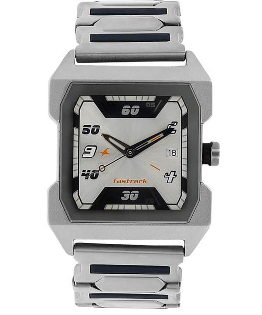 Fastrack, Men's, Analog Watch, Silver Dial, with Stainless Steel Band, FA-1474SM01