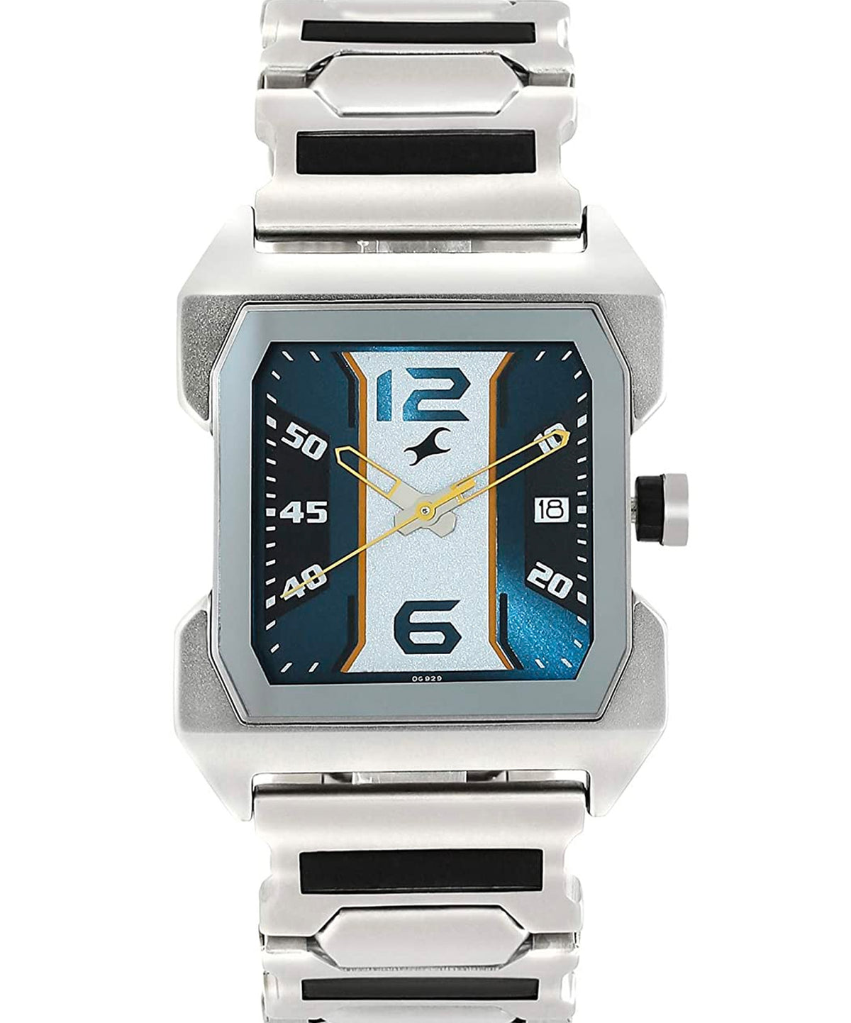 Fastrack Men's Hitlist Quartz Analog With Date Blue Dial Stainless Steel Strap, 1474SM05