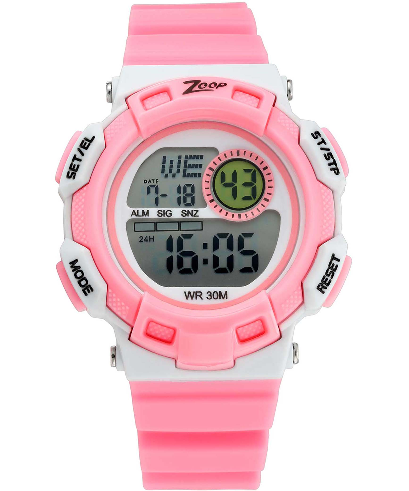 Zoop By Titan Kids Watch Collection Digital, Black Dial Pink Plastic Band, 16009PP05