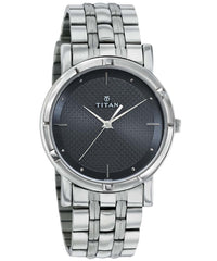 Titan Men's Watch Karishma Collection Analog, Black Dial Silver Stainless Strap, 1639SM02