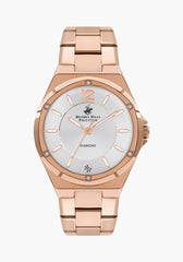 Beverly Hills Polo Club   Women's watch, Silver  Dial, Rose Gold Stainless Steel Strap, Wrist Watch,BP3351X.430