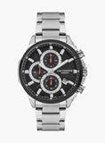 Lee Cooper  Men's Multi Function Analog Black Dial Silver Stainless Steel Strap Watch, LC7254.650