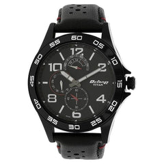 Titan Octane Collection Analog, Black Dial Leather Strap Men's Watch, 1702NL01