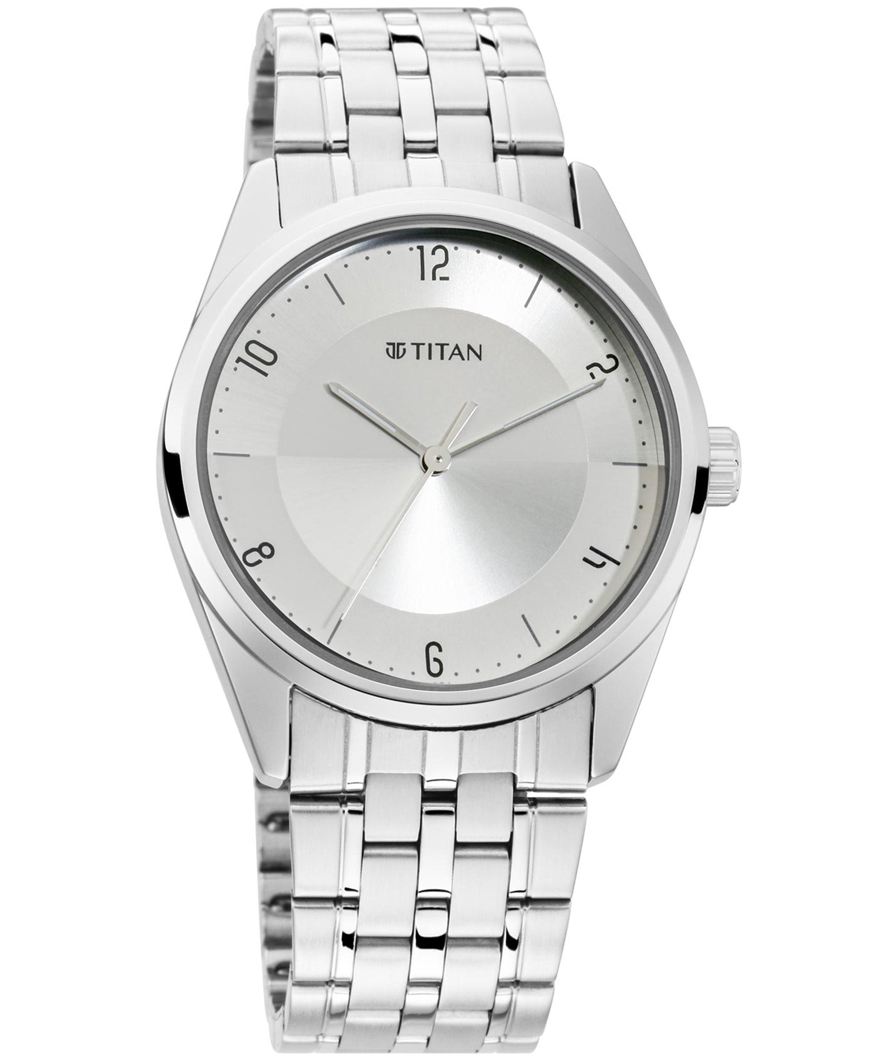 Titan Men's Watch Silver Dial Silver Stainless Steel Strap Watch, 1729SM06