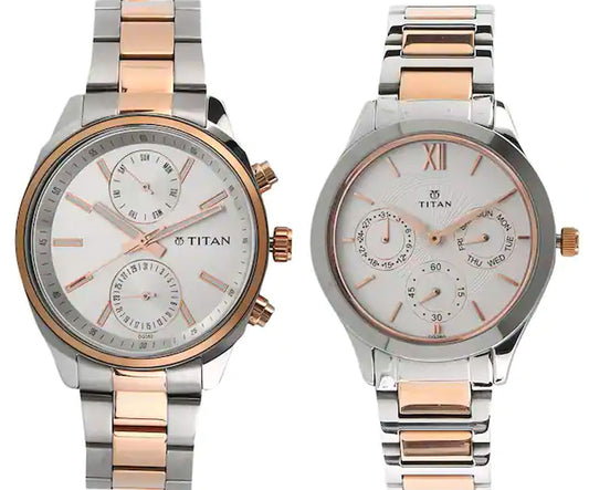 Titan, Unisex, Analog, Watch, White Dial, Stainless steel Strap, 1733KM01P