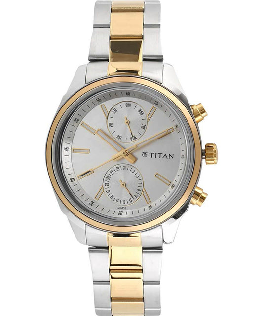 Titan, Men, Analog, Watch, Silver Dial, Stainless steel Strap, 1733BM01