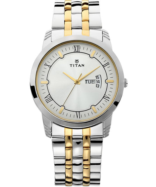 Titan, Men, Analog, Watch, Silver Dial, Stainless steel Strap, 1774BM01