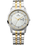 Titan Men's Watch Silver Dial Silver & Gold Stainless Steel Strap Watch, 1774BM01