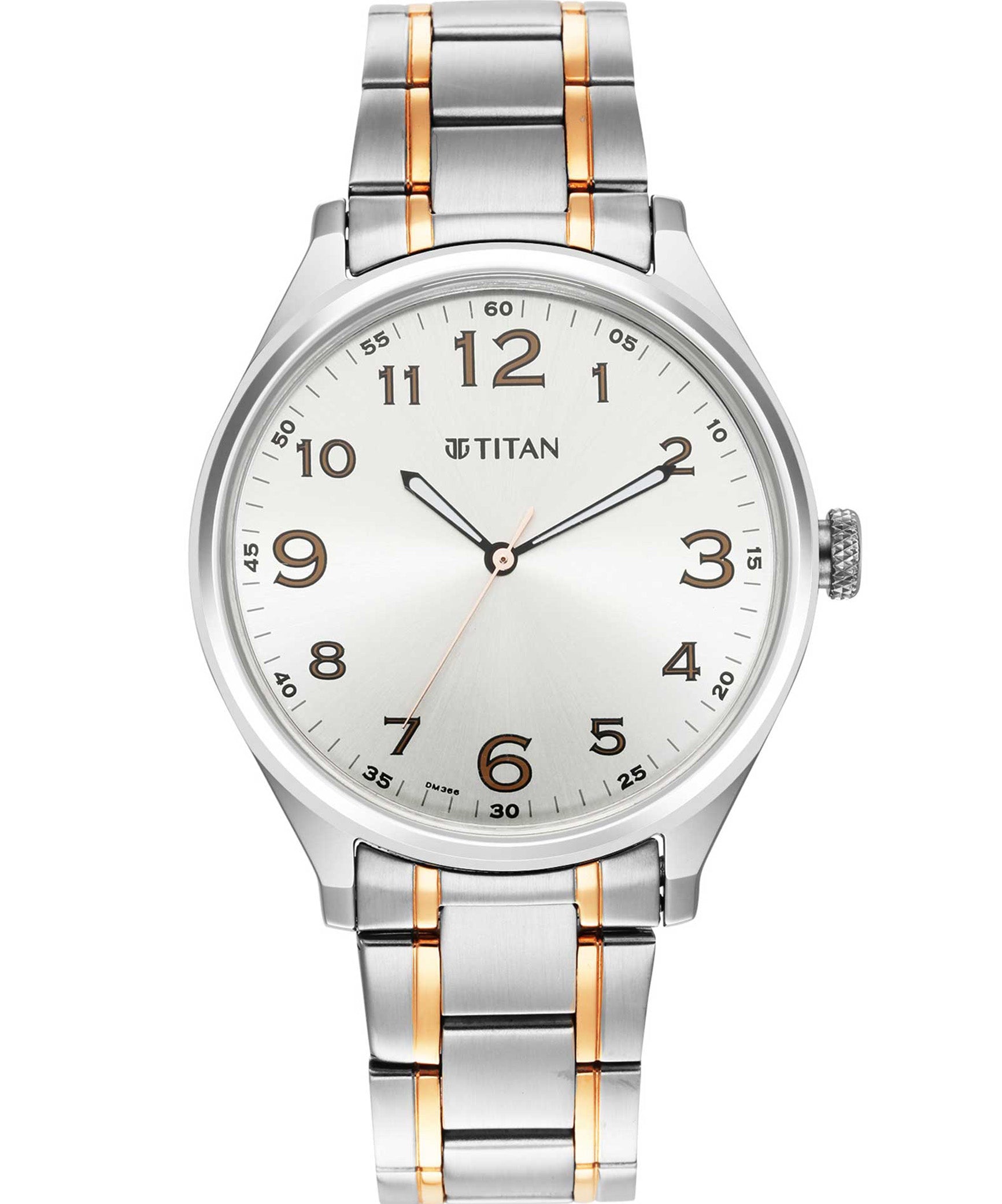 Titan Men's Watch Silver White Dial & Stainless Steel Strap Watch, 1802KM01