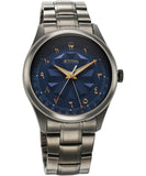 Titan Men's Watch Arabic Classique Collection, Blue Dial Gun Metal Strap, 1805QM06