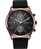 Titan Men's Watch Neo Splash Collection, Black Dial Black Fabric Strap, 1805QP01