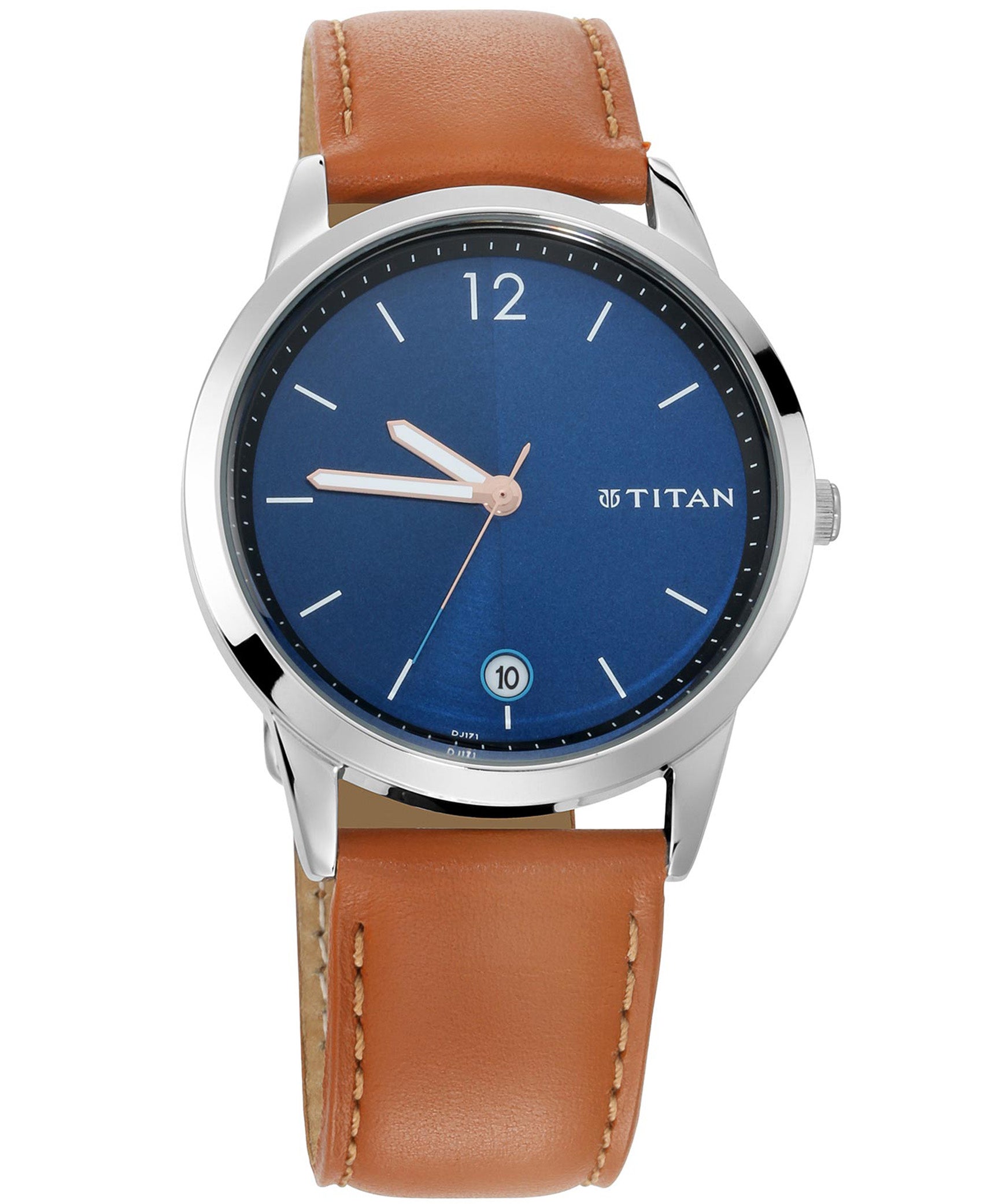 1806sl02 Titan Men's Watch Blue Dial Brown Leather Strap Watch, 1806SL02 ...
