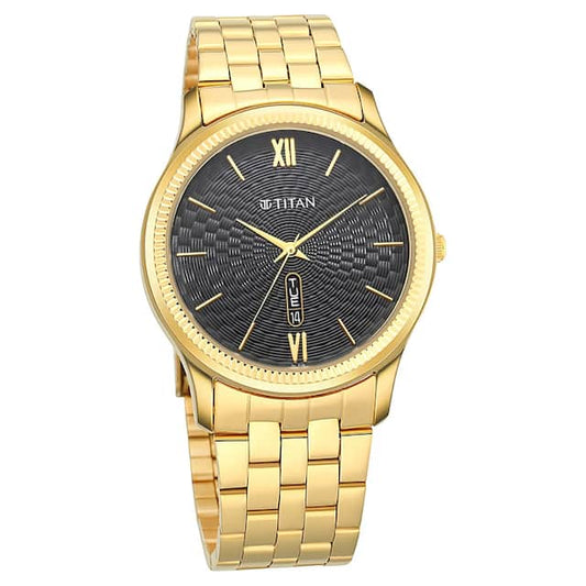 Titan, Men, Analog, Watch, Black Dial, Stainless steel Strap, 1824YM01