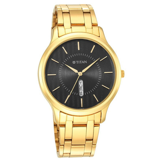 Titan, Men, Analog, Watch, Black Dial, Stainless steel Strap, 1825YM02