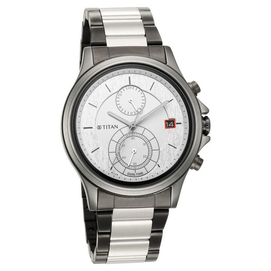 Titan, Men, Analog, Watch, Silver Dial, Stainless steel Strap, 1870KM01