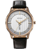 Titan Regalia Opulent White Dial Analog Watch for Men With Brown Leather Strap, 1875QL01