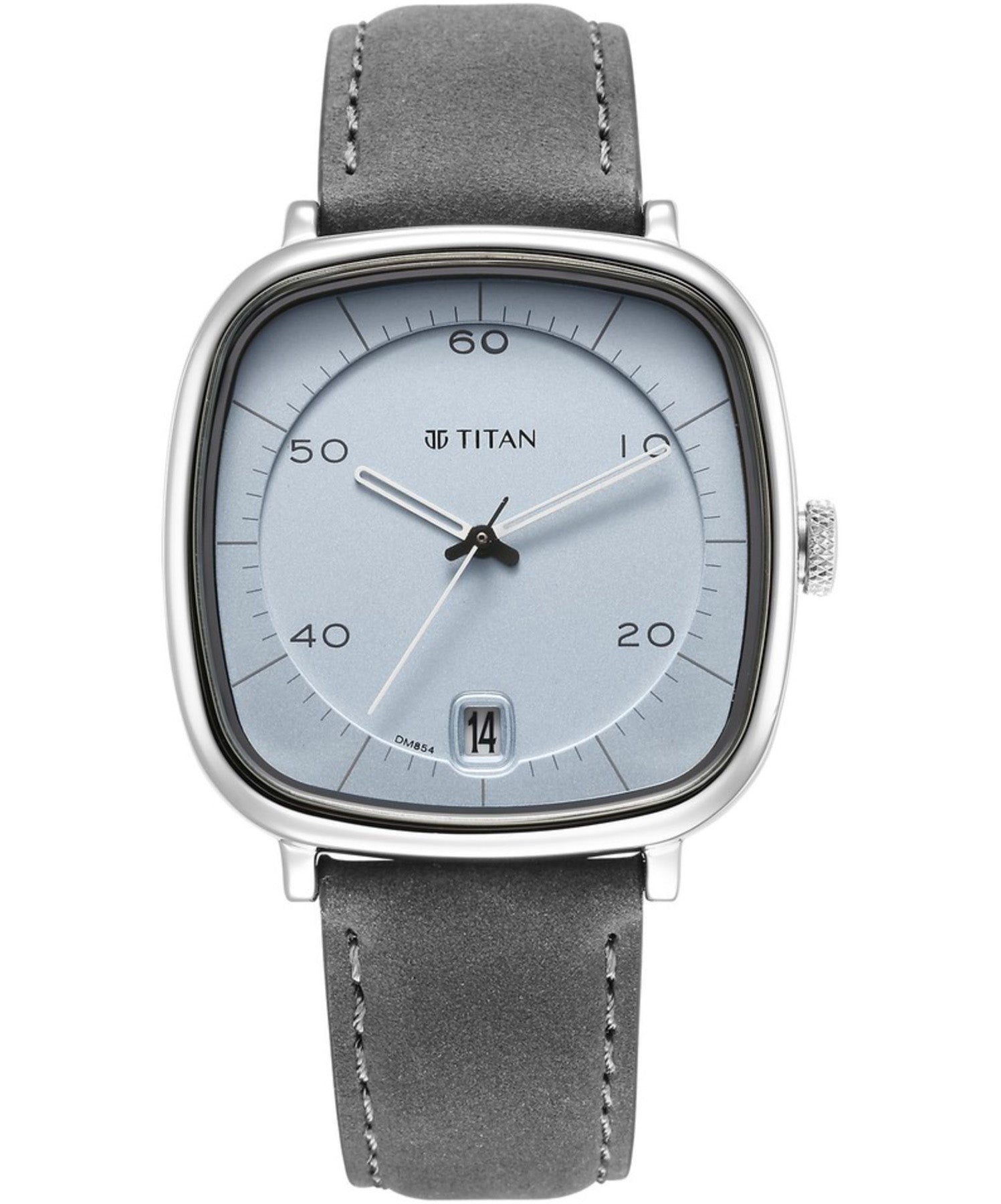 Titan Men's Watch Neo Curve Collection, Anthracite Dial Grey Leather Strap, 1885SL01