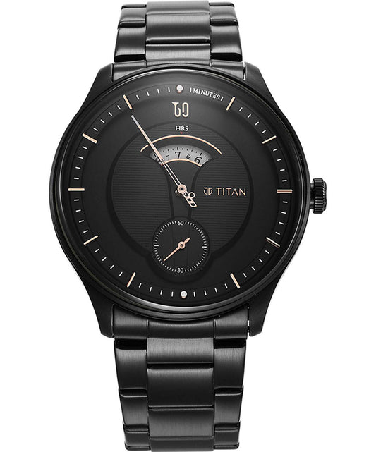 Titan, Men, Analog, Watch, Black Dial, Stainless steel Strap, 1890NM01