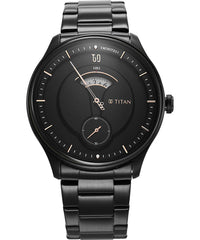 Titan Men's Watch Quartet Collection, Black Dial Black Stainless Steel Strap, 1890NM01