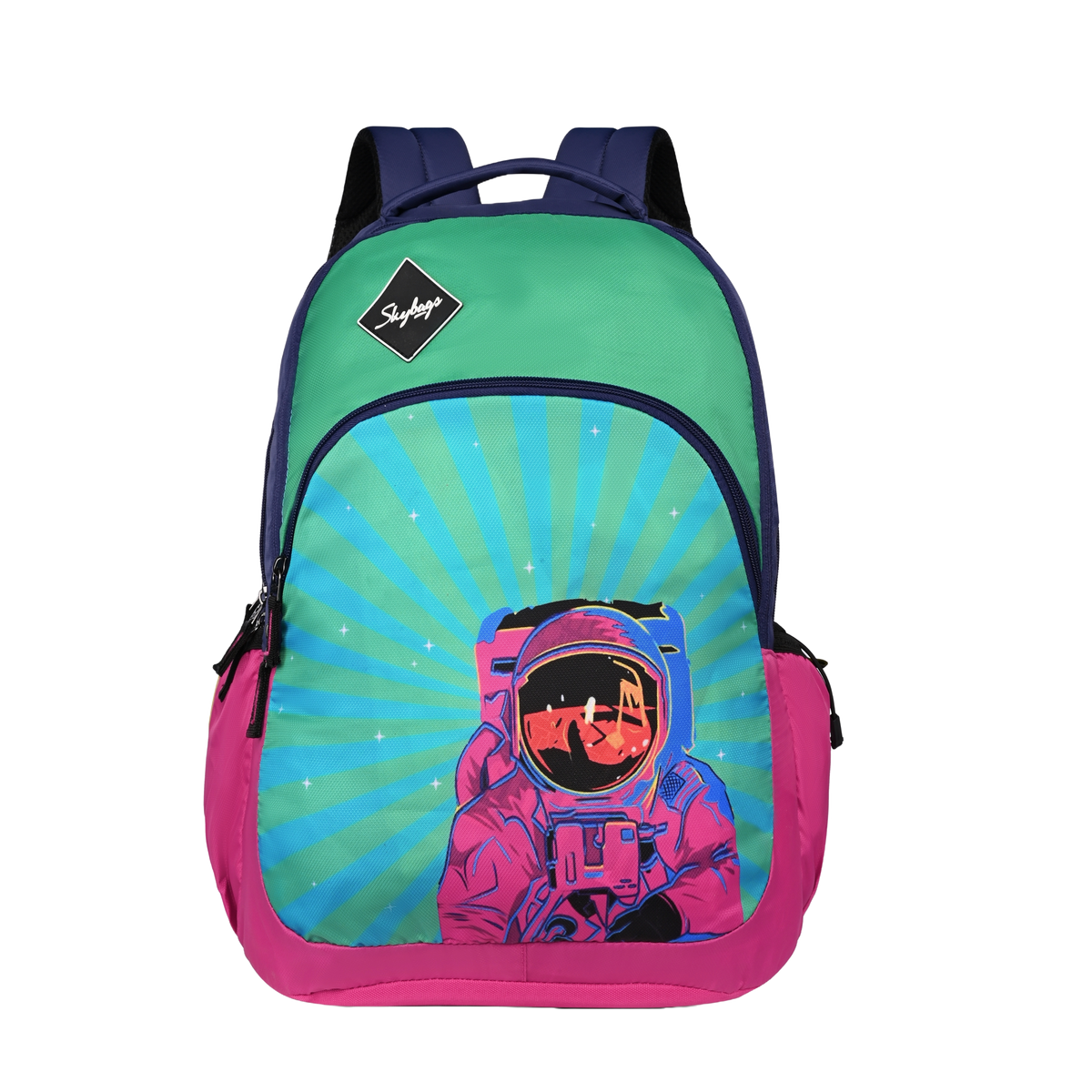 Skybags New Neon 23-07 School Backpack Blue Pink, NEWNEON23-07BPK