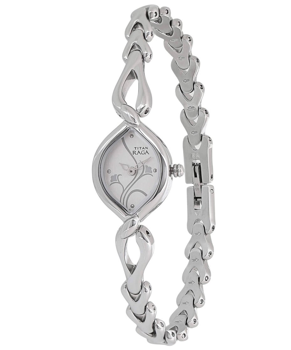 Titan Women's Watch Raga Collection Analog, Silver Dial Silver Stainless Strap, 2455SM01