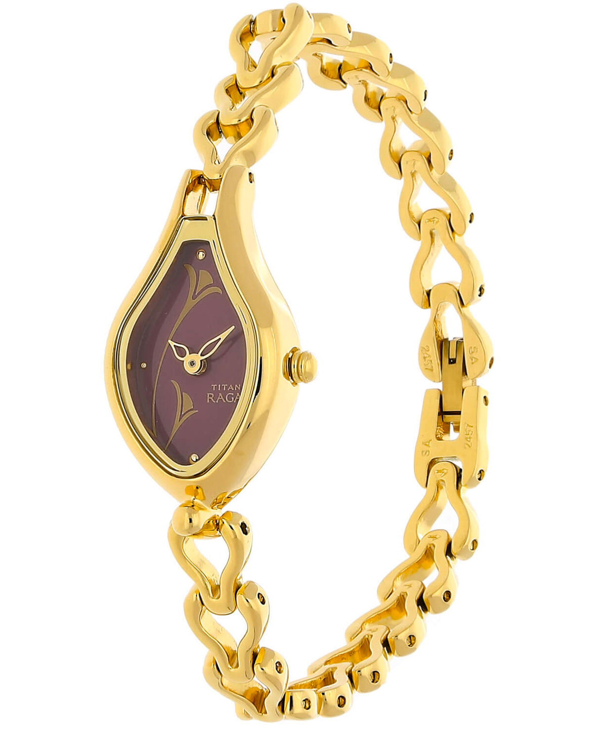 Titan Women's Watch Raga Collection Analog, Purple Dial Gold Stainless Strap, 2457YM03