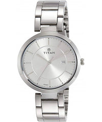 Titan Women's Watch Work wear Collection Analog, Silver Dial Silver Stainless Strap, 2480SM07