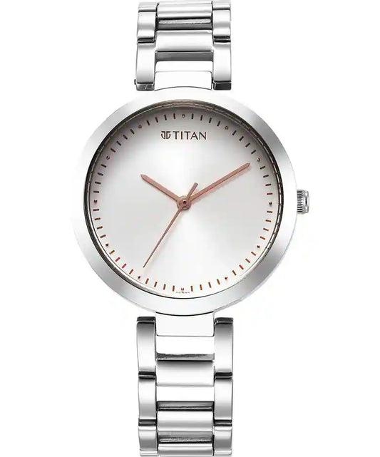 Titan, Women, Analog, Watch, Silver Dial, Stainless steel Strap, 2480SM12