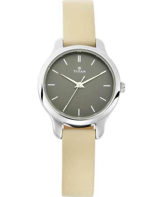 Titan, Women, Analog, Watch, Black Dial, Leather Strap, 2481SL11