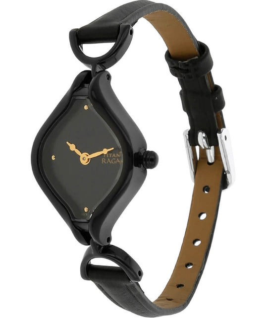 Titan, Women, Analog, Watch, Black Dial, Leather Strap, 2531NL01