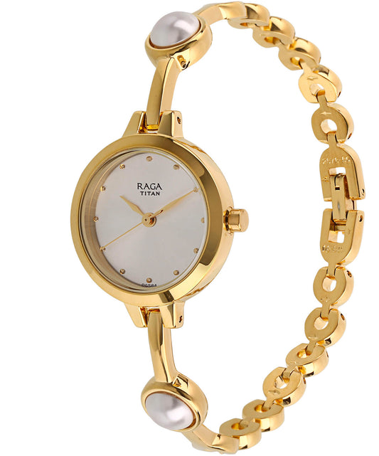Titan, Women, Analog, Watch, White Dial, 2576YM01