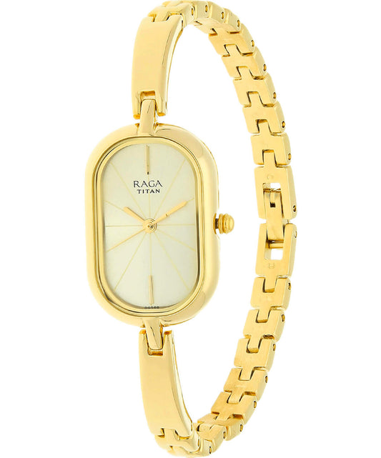 Titan, Women, Analog, Watch, Champagne Dial, 2577YM01