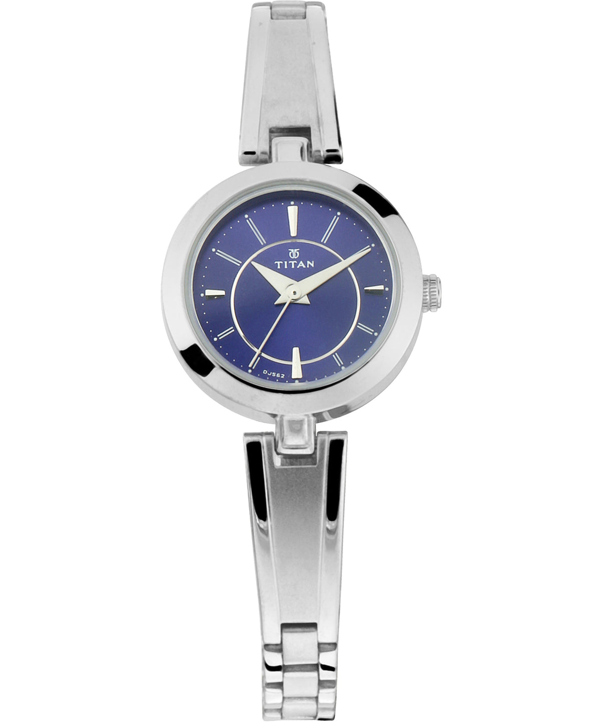 Titan Women's Watch Blue Dial Silver Stainless Steel Strap Watch, 2598SM03