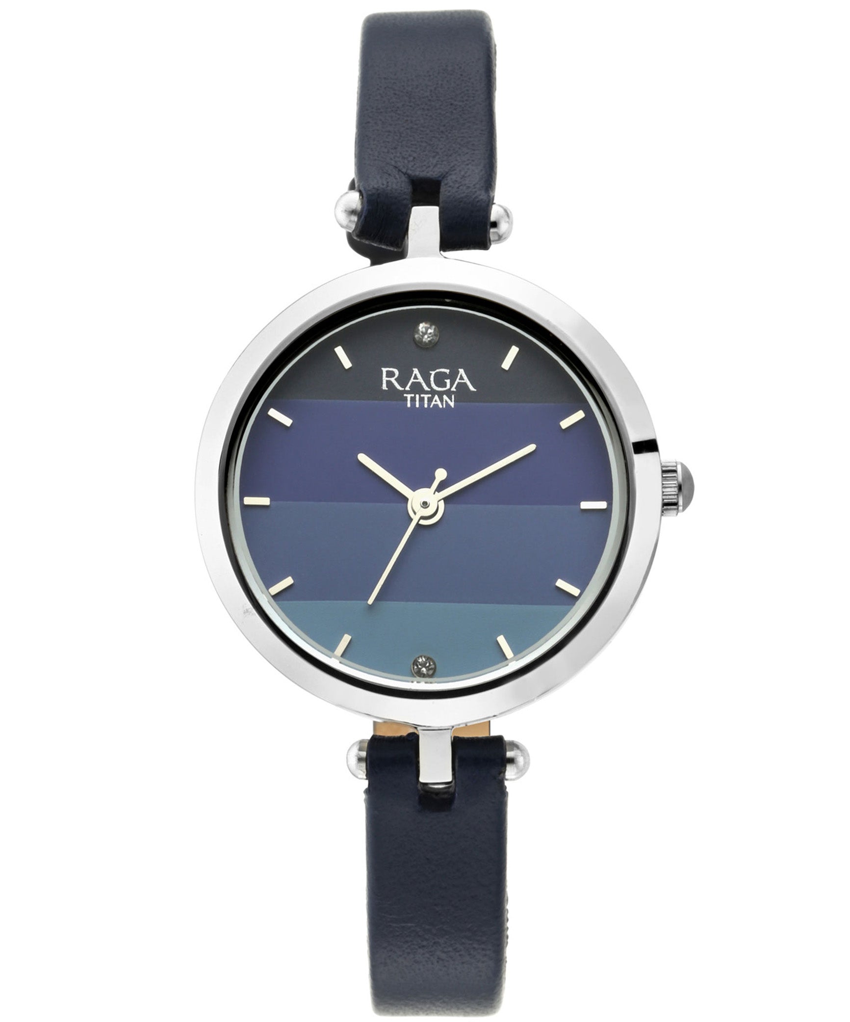 Titan Raga Viva Analog Women's Watch, Blue Dial Leather Strap, 2606SL02