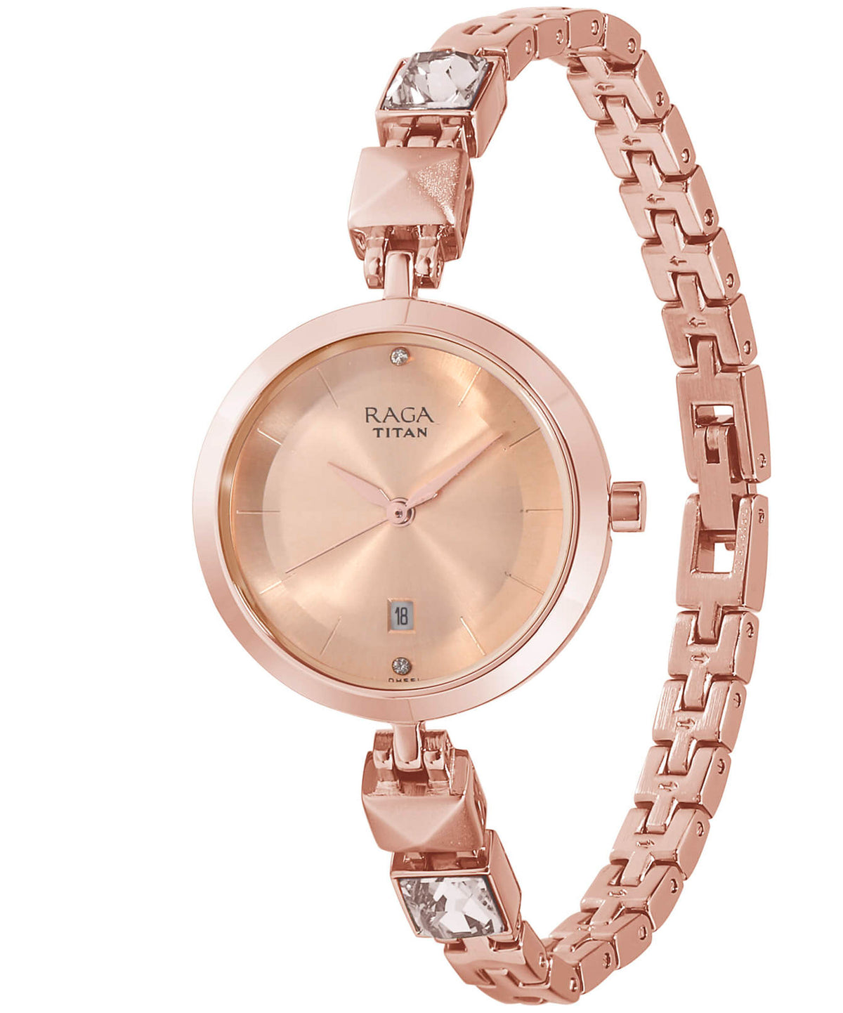 Titan Women's Watch Raga Collection Analog, Rose Gold Dial Rose Gold Stainless Strap, 2606WM01