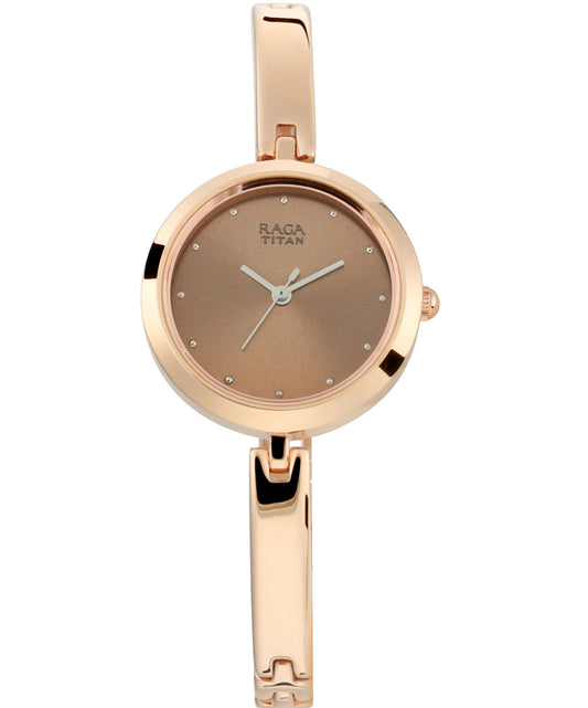 Titan, Women, Analog, Watch, Gold Dial, Stainless steel Strap, 2606WM05