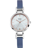 Titan Women's Watch Raga Silver Dial Blue Leather Strap Watch, 2608SL01