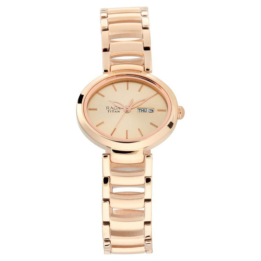Titan, Women, Analog, Watch, Gold Dial, Stainless steel Strap, 2620WM01