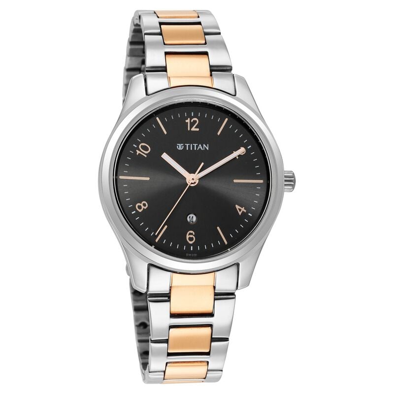 Titan Trendsetters Analog Women's Watch, Anthracite Dial With Stainless Steel Strap, 2639KM01