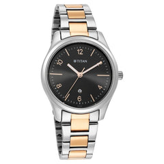 Titan Trendsetters Analog Women's Watch, Anthracite Dial With Stainless Steel Strap, 2639KM01