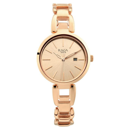 Titan, Women, Analog, Watch, Gold Dial, Stainless steel Strap, 2642WM01