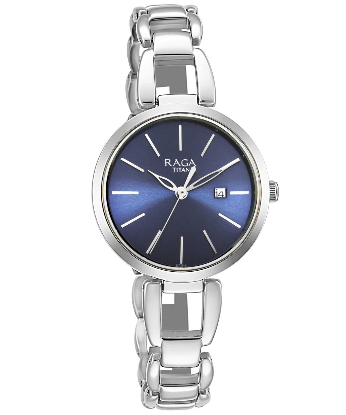 Titan Women's Watch Blue Dial Silver Stainless Steel Strap Watch, 2642SM02