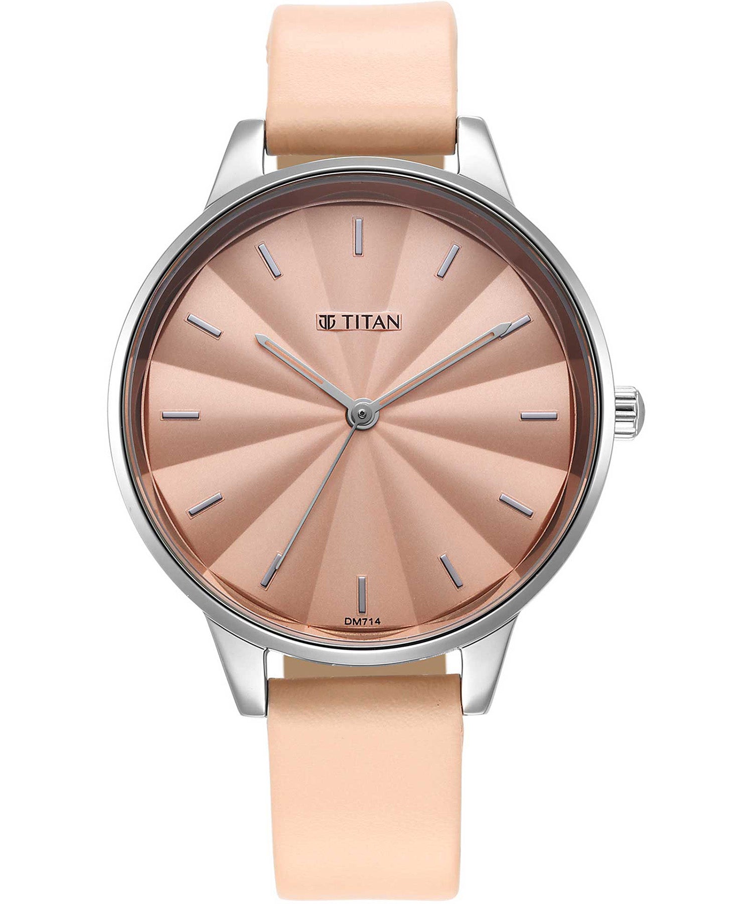 Titan Women's Watch Neo Collection, Pink Dial Pink Leather Strap, 2648SL07