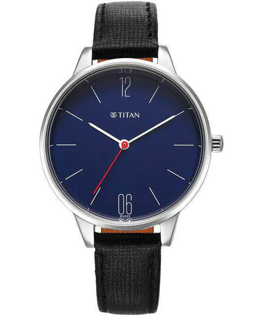 Titan, Women, Analog, Watch, Blue Dial, Leather Strap, 2648SL08