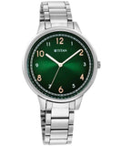 Titan Women's Watch Green Dial Silver Stainless Steel Strap Watch, 2648SM05