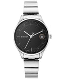 Titan Women's Watch Black Dial Silver Stainless Steel Strap Watch, 2649SM01